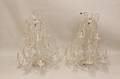 Pair of Clear Beaded and White Metal Chandeliers