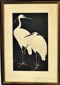 Ide Gakusui 18891982 Herons in the Snow