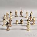 Sixteen Assorted Sterling Weighted Salt and Pepper Shakers 