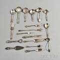 Sixteen Sterling and Coin Flatware Serving Articles