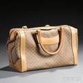 Gucci Coated Canvas and Tan Leather Handbag