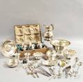 Approximately Thirtyseven Pieces of Mostly Sterling Silver Tableware