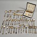 Assortment of Sterling Coin and Silverplated Spoons