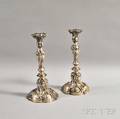 Pair of German Strube amp Sown 800 Silver Candlesticks