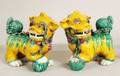 1111 Pair of Chinese Kang XI style glazed pottery Foo