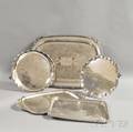 Five Monogrammed and Engraved Silverplated Trays