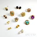 Thirteen Gold Gemset Jewelry Items