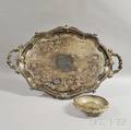 Large Silverplated Tray and a Basket