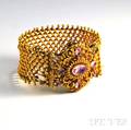 Antique 14kt Gold Gemset Bracelet