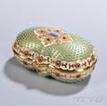 Jeweled Coalport Porcelain Box and Cover