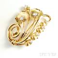 18kt Gold and Diamond Brooch