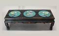 97 Chinese Lacquered Low Table with Three Cloisonn Pa