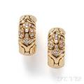 18kt Gold and Diamond Alveare Earrings Bulgari