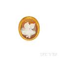 Antique 18kt Gold and Shell Day and Night Cameo Brooch