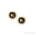 Pietra Dura Earclips