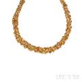 18kt Gold Citrine and Diamond Necklace