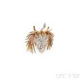 18kt Gold and Diamond Clip Brooch Vourakis