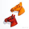 Two Bakelite Horse Pins