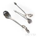 Georg Jensen Magnolia Sugar Tongs and a Spoon