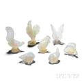 Seven Sabino Opalescent Glass Animal Figures