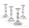 Four Steuben Baluster Candlesticks Frederick Carder Design