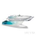 Daum Crystal Monaco Speedboat Sculpture