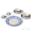 Seven Pieces of Dedham Pottery Rabbit Pattern Tableware and the Hawes Catalog