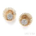 18kt Gold and Diamond Earclips Van Cleef amp Arpels