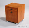 Danishstyle Cube Bar teak wood veneers Masonite metal 20th century the sides slightly elevated above a simple wooden top above a