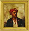 American School 19th Century Man in a Red Turban