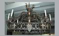 118 Large Iron Cascading 6 Arm Rectangular Chandelier