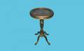 114A 19th C Carved and Gilted paw footed table with gl