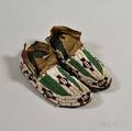 Pair of Lakota Beaded Hide Mans Moccasins