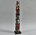 Northwest Coast Polychrome Carved Wood Totem Pole