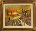 Albert Handell American b 1937 Autumn Landscape with Curved Road
