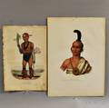 Two Unframed Colored Lithographs of American Indians