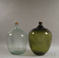 Two Blown Glass Demijohns