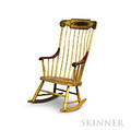 Paintdecorated Armed Rocking Chair
