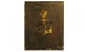 235 Unsigned Roman Soldier oil on canvas measur