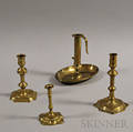 Four Brass Lighting Devices