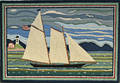 Mounted Americas Cup Hooked Rug