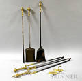 Seven Brass and Iron Hearth Items