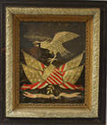 Framed Patriotic Silk Embroidered Picture
