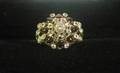 205 Ladies 18KT Dome Ring with 19 Diamonds  8 Teardro