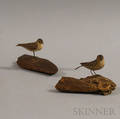 Two Carved and Painted Water Pipits