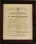 Framed George S Boutwell Proclamation for Fasting Humiliation and Prayer