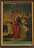 George Washington Memorial Glass Lithograph