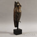 Carved and Painted Folk Art Owl Figure on Stand