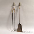 Pair Brass and Iron Fire Tools