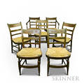 Set of Seven Paintdecorated Fancy Chairs